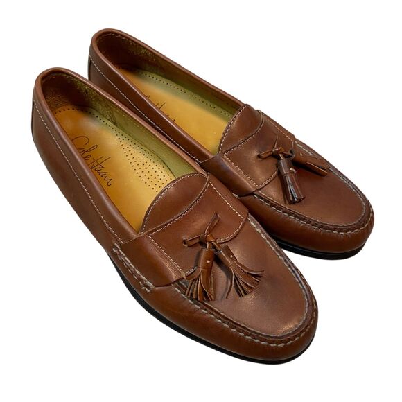 Cole Haan Mens Tassel Loafers Size 9.5 D Brown Leather Business Old Money - Picture 1 of 9